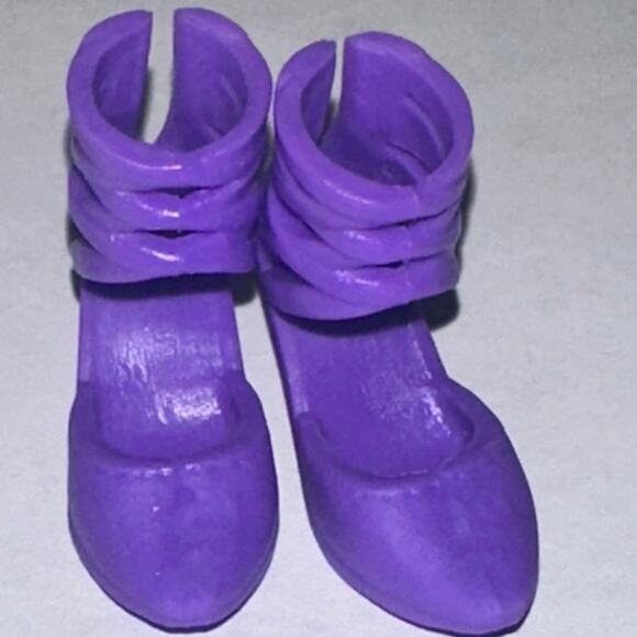 Mattel Barbie Doll Purple Strappy Closed Toe Heels Fashion Accessory Shoes - Picture 1 of 7